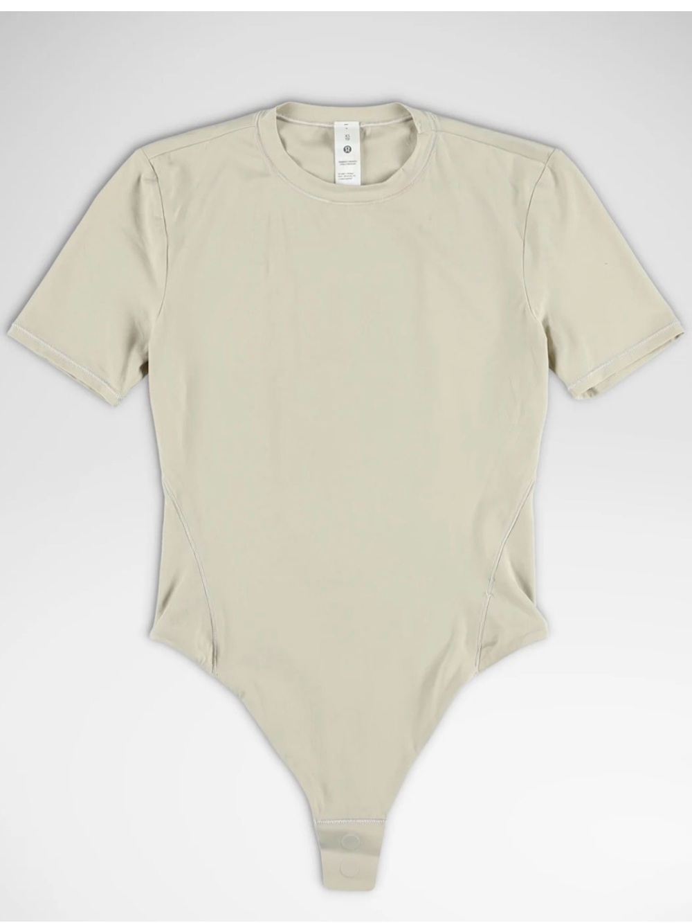LULULEMON Nulu Short-Sleeve One-Piece Bodysuit in BONE